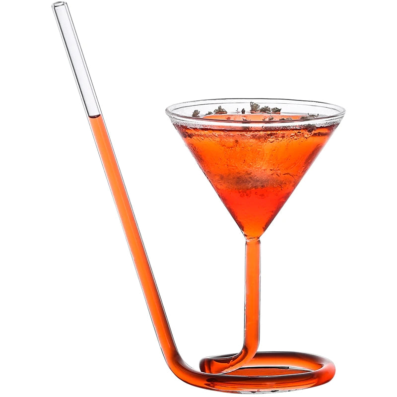 Spiral Straw Martini Glass