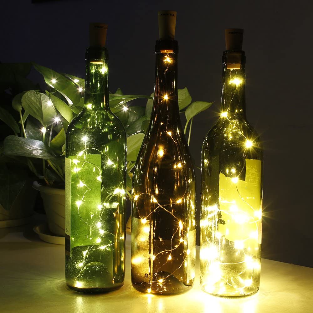 Wine Bottle Lights with Cork