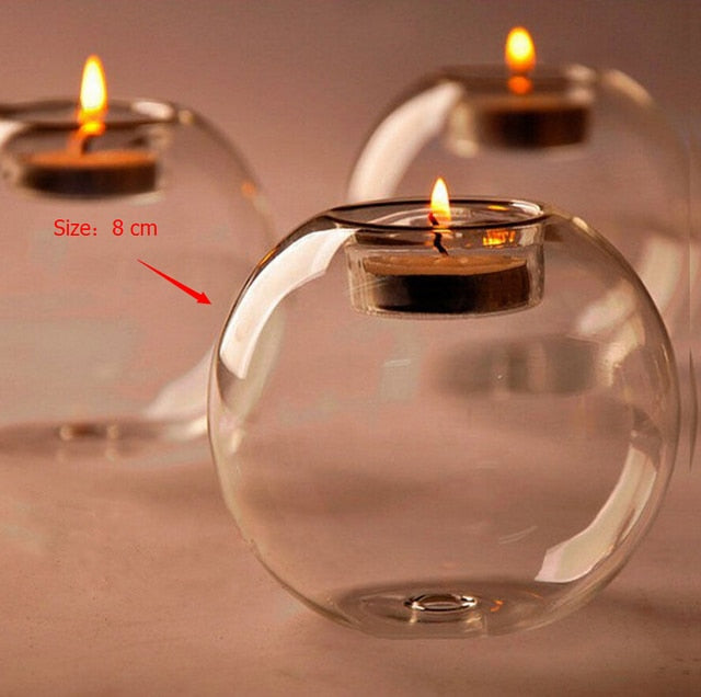 Round Clear Candle Holder