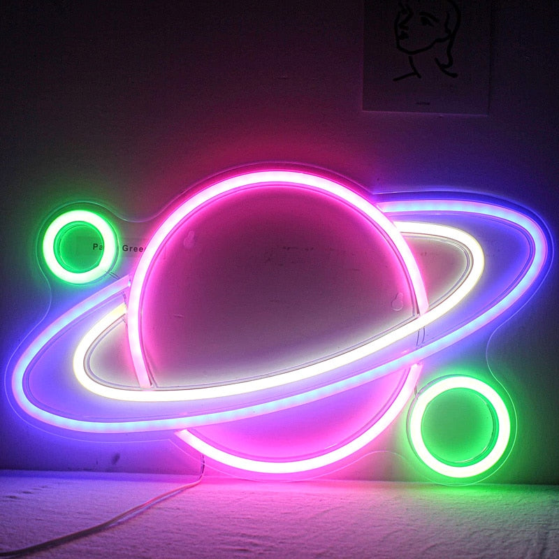 Planet Neon Sign