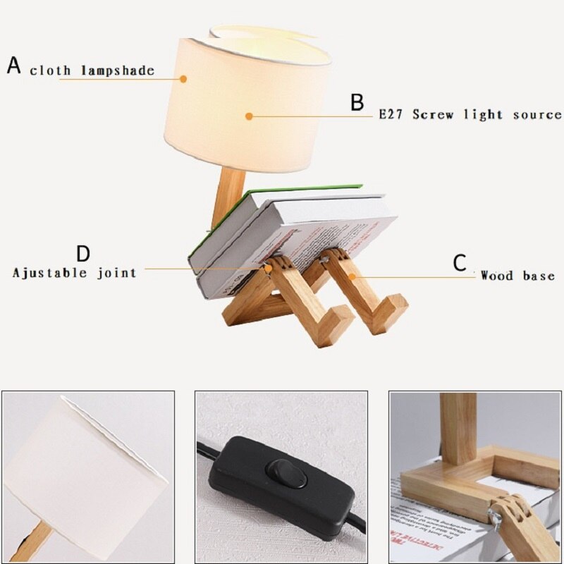 Wood Mannequin Table Lamp