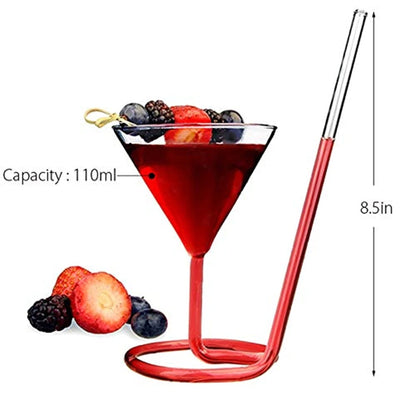 Spiral Straw Martini Glass