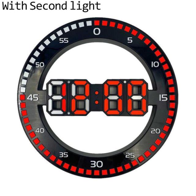 Digital Round Wall Clock