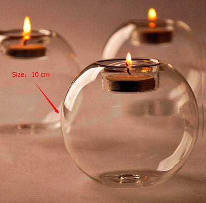 Round Clear Candle Holder