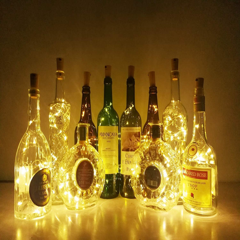 Wine Bottle Lights with Cork